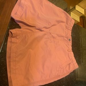Moutain Khakis Hiking Shorts Mens Salmon Color Flat Front Sz 36